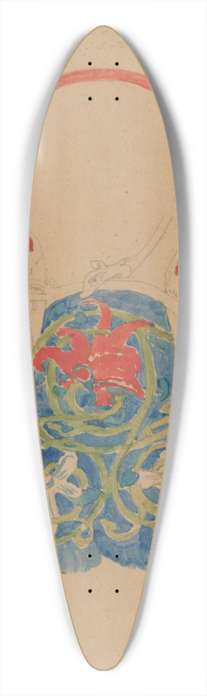 Stanisaw Wyspiaski - Drawing of an ornament with a motif of dragons and vines 39.3 inch art pintail longboard deck