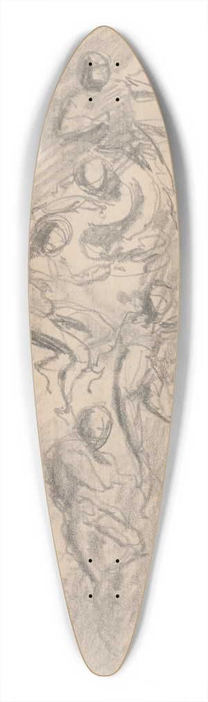 Stanisaw Wyspiaski - Human figures hovering in the skies 39.3 inch art pintail longboard deck