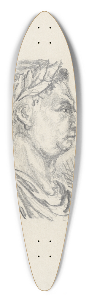 Stanisaw Wyspiaski - Mans head in a laurel wreath 39.3 inch art pintail longboard deck