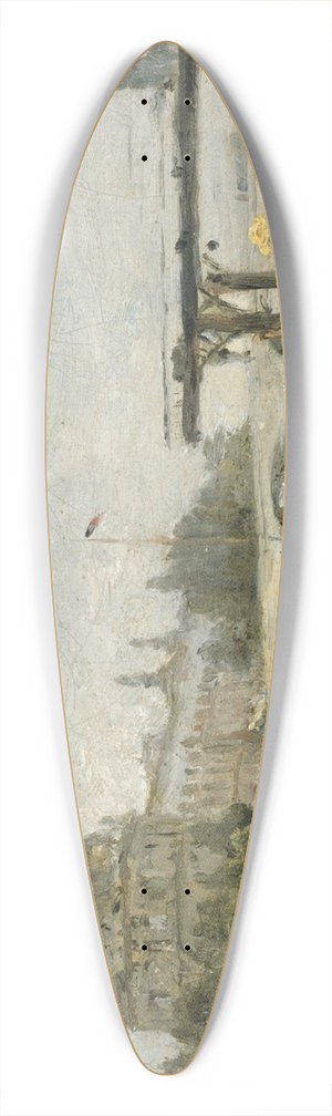 Stanislas Lpine - View of the Louvre 39.3 inch art pintail longboard deck