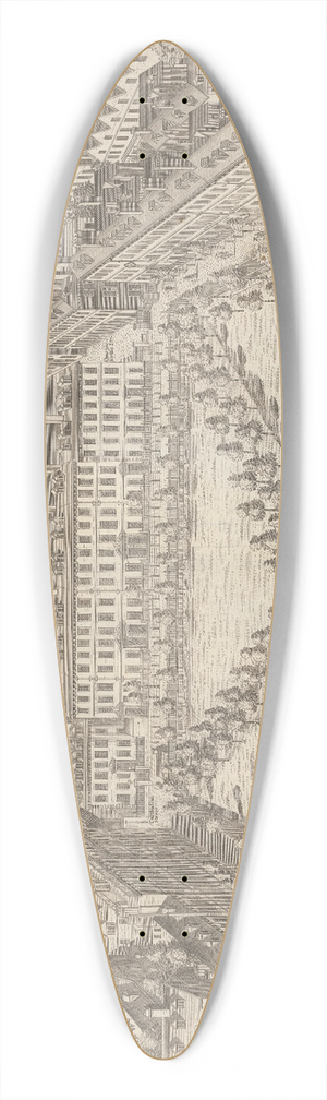 Sutton Nicholls - Charter-House Square for Stowes Surrey 39.3 inch art pintail longboard deck