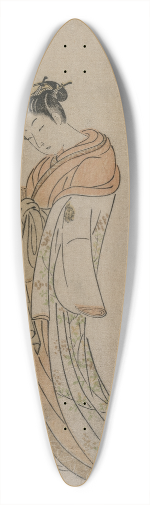 Suzuki Harunobu - Courtesan Reading a Letter (from the series Collection of Beauties of the Green Houses) 39.3 inch art pintail longboard deck