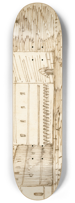 David Humbert de Superville - Florence: straatscene m. enige gebouwen aan een plein 8.25 inch art skate deck