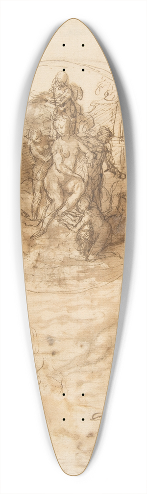 Taddeo Zuccaro - Studies for a Circular Composition of Diana and Her Nymphs Bathing 39.3 inch art pintail longboard deck Taddeo Zuccaro - Studies for a Circular Composition of Diana and Her Nymphs Bathing 39.3 inch art pintail longboard deck
