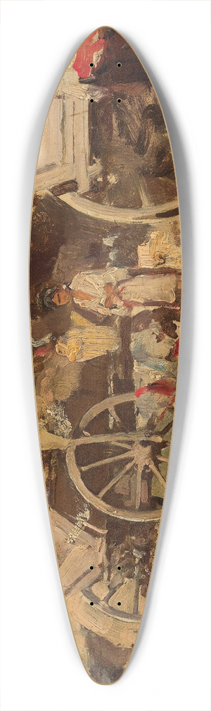 Tadeusz Ajdukiewicz - Marketplace in Dobruja 39.3 inch art pintail longboard deck
