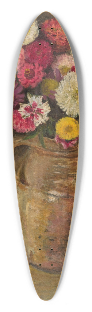 Tadeusz Makowski - Asters and zinnias in a clay jug 39.3 inch art pintail longboard deck