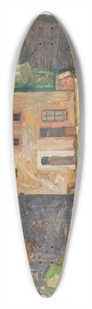 Tadeusz Makowski - Brick house with an annex 39.3 inch art pintail longboard deck