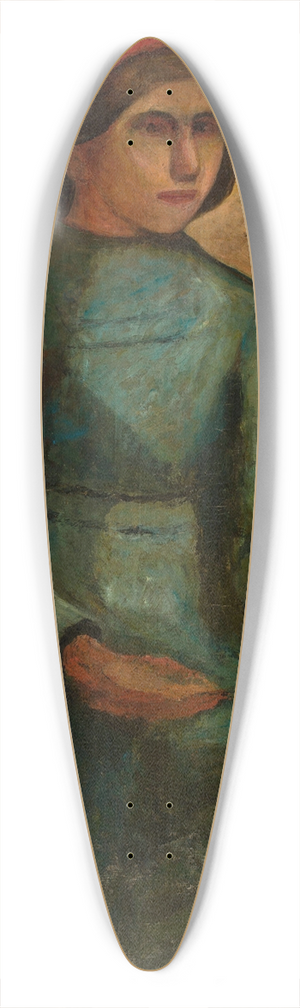 Tadeusz Makowski - Dziewczyna w zielonej sukni z koszykiem 39.3 inch art pintail longboard deck