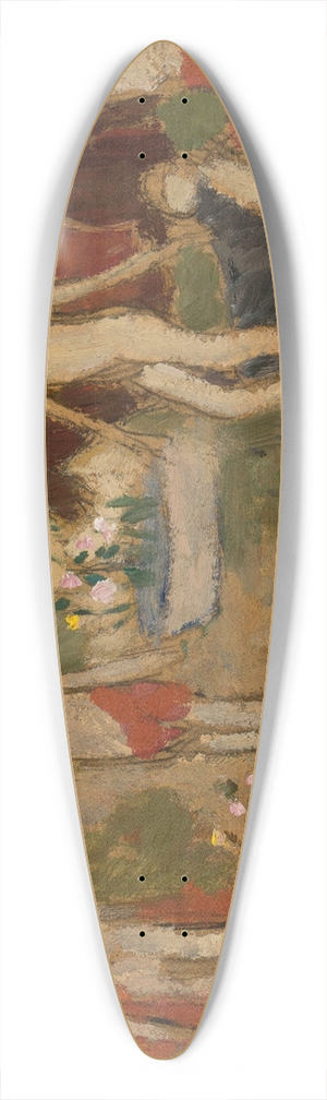 Tadeusz Makowski - Garden scene with figures and swans 39.3 inch art pintail longboard deck