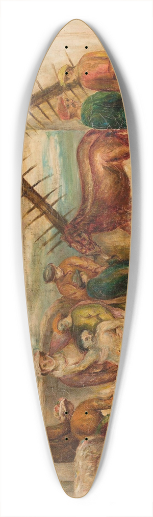 Tadeusz Makowski - Good Samaritan 39.3 inch art pintail longboard deck Tadeusz Makowski - Good Samaritan 39.3 inch art pintail longboard deck