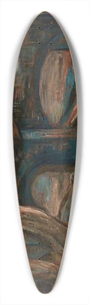 Tadeusz Makowski - Landscape with a bridge and cows (Espaly) 39.3 inch art pintail longboard deck
