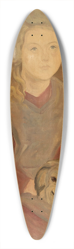 Tadeusz Makowski - Little girl with a dog 39.3 inch art pintail longboard deck Tadeusz Makowski - Little girl with a dog 39.3 inch art pintail longboard deck