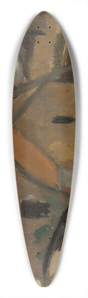 Tadeusz Makowski - Small house with a red roof 39.3 inch art pintail longboard deck Tadeusz Makowski - Small house with a red roof 39.3 inch art pintail longboard deck
