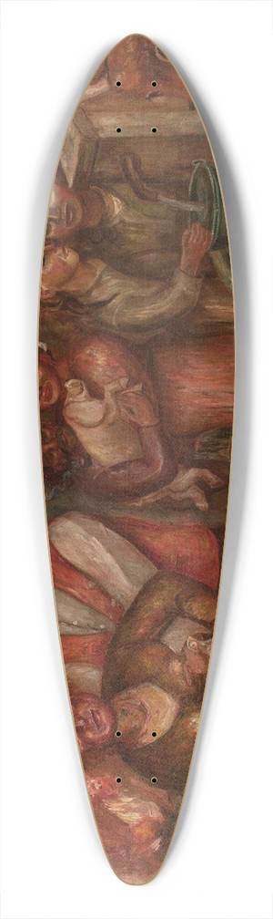 Tadeusz Makowski - Villagers 39.3 inch art pintail longboard deck