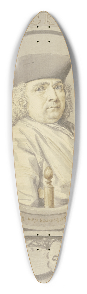 Tako Hajo Jelgersma - Brustbild des Franois Decker 39.3 inch art pintail longboard deck