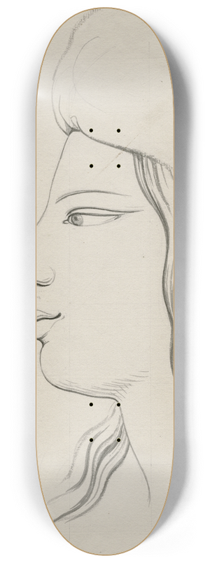 David Humbert de Superville - Herschepping v. PK 620 (gebeeldhouwde Egyptische kop) 8.25 inch art skate deck