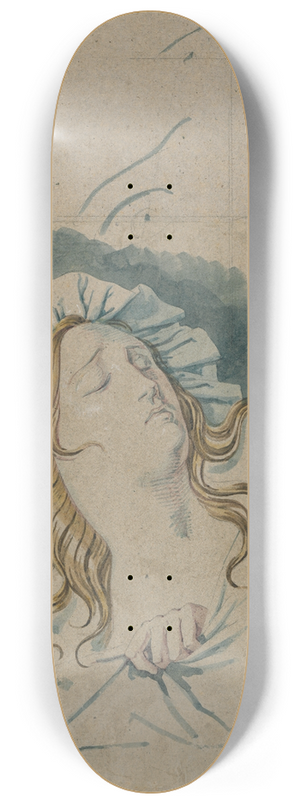 David Humbert de Superville - Hoofd van een slapende vrouw 8.25 inch art skate deck
