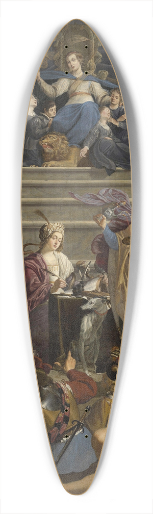Theodoor Rombouts - Allegory of the Court of Justice of Gedele in Ghent 39.3 inch art pintail longboard deck