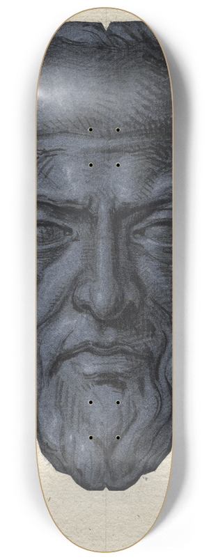 David Humbert de Superville - Kop van Oldenbarnevelt, en face: sculptuur 8.25 inch art skate deck