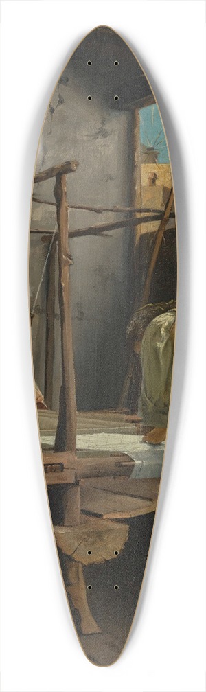 Theodoros Ralli - The Weavers, Arachova 39.3 inch art pintail longboard deck