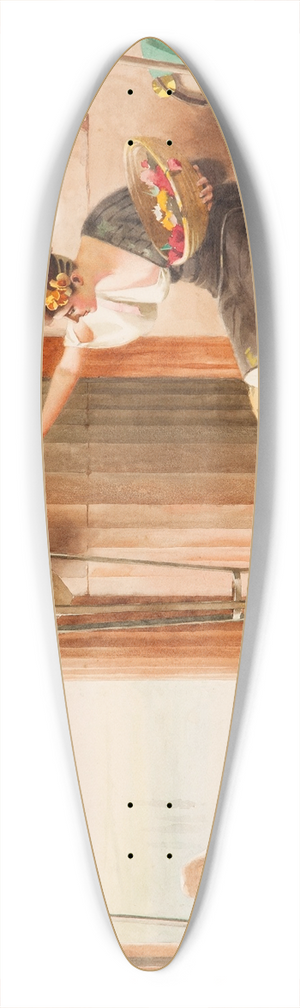 Theodoros Ralli - Vendeuse de Fleurs au Parthnon 39.3 inch art pintail longboard deck