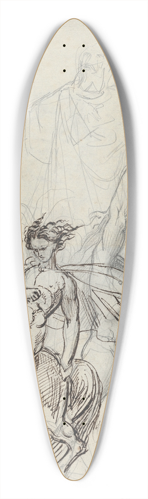 Theodor von Holst - A Sleeping Girl and Man in Medieval Costume 39.3 inch art pintail longboard deck