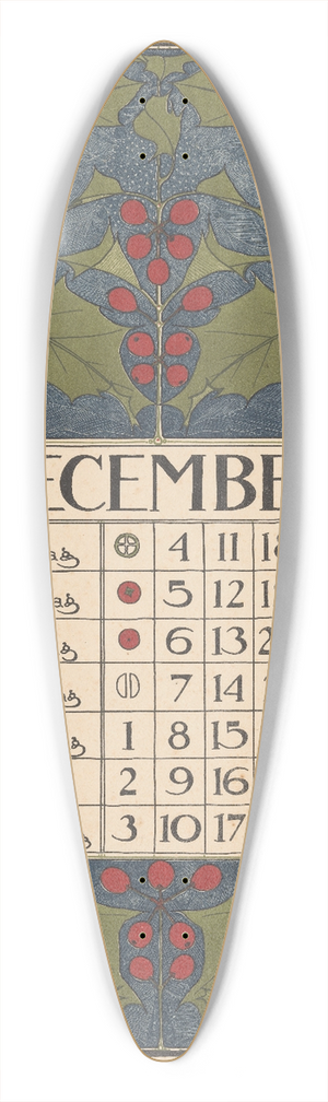Theo Nieuwenhuis - Kalenderblad voor december 1898 39.3 inch art pintail longboard deck