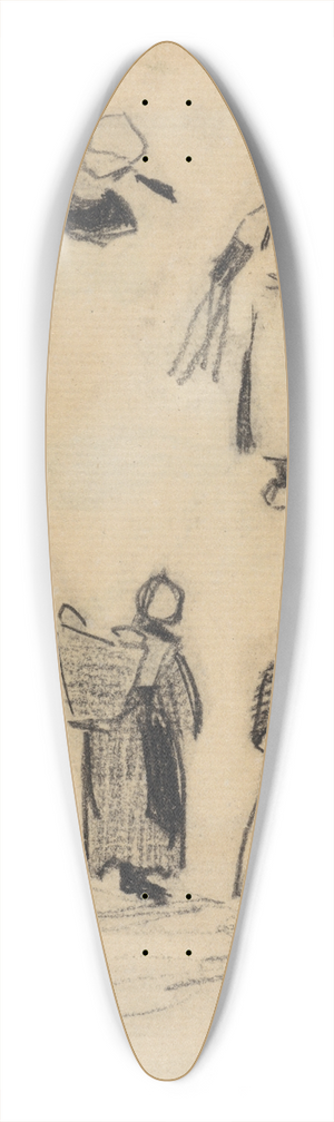 Theo Nieuwenhuis - Schetsen van vrouwen 39.3 inch art pintail longboard deck