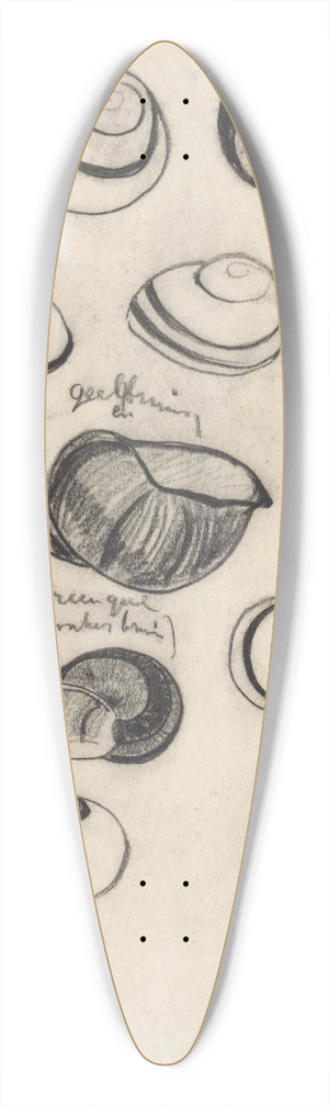 Theo Nieuwenhuis - Studieblad met schelpjes 39.3 inch art pintail longboard deck