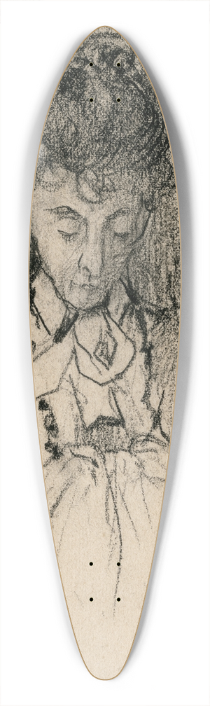 Theo van Hoytema - Een dame bezig met handwerk 39.3 inch art pintail longboard deck Theo van Hoytema - Een dame bezig met handwerk 39.3 inch art pintail longboard deck