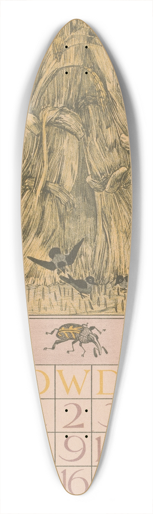 Theo van Hoytema - Kalenderblad juli met korenschoven 39.3 inch art pintail longboard deck