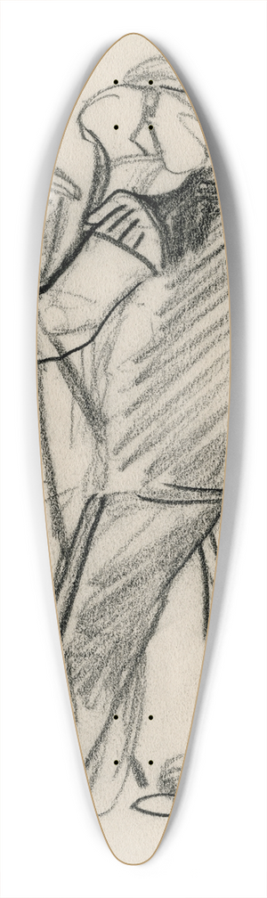 Theo van Hoytema - Twee straatmuzikanten 39.3 inch art pintail longboard deck Theo van Hoytema - Twee straatmuzikanten 39.3 inch art pintail longboard deck