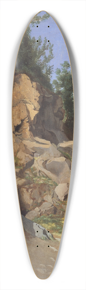 Thodore Caruelle d'Aligny - Landscape with a Cave 39.3 inch art pintail longboard deck