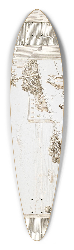 Thodore Caruelle d'Aligny - View of Naples and Mount Vesuvius 39.3 inch art pintail longboard deck