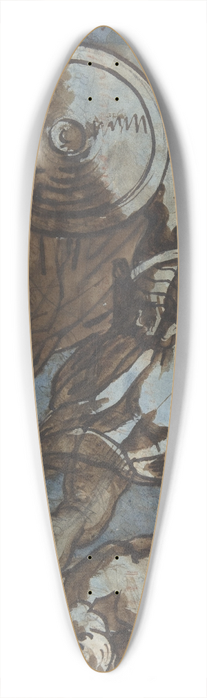 Thodore Gricault - A Warrior Holding a Shield and Sword, Seen from the Back 39.3 inch art pintail longboard deck Thodore Gricault - A Warrior Holding a Shield and Sword, Seen from the Back 39.3 inch art pintail longboard deck