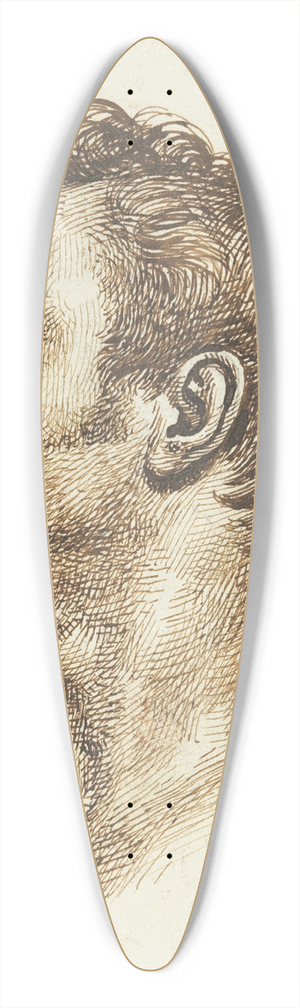 Thodore Gricault - Head of a Man (recto) 39.3 inch art pintail longboard deck