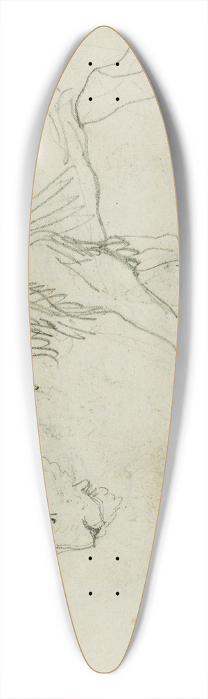 Thodore Gricault - Lion walking, head of a lioness 39.3 inch art pintail longboard deck Thodore Gricault - Lion walking, head of a lioness 39.3 inch art pintail longboard deck