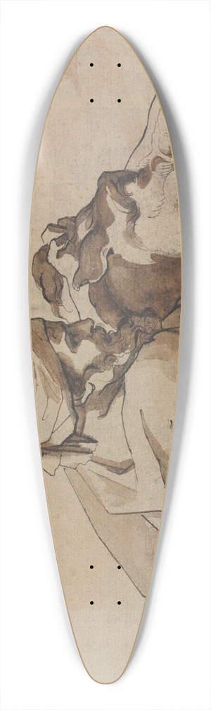 Thodore Gricault - Man Clutching a Horse in Water, after Poussins Deluge (recto) 39.3 inch art pintail longboard deck Thodore Gricault - Man Clutching a Horse in Water, after Poussins Deluge (recto) 39.3 inch art pintail longboard deck