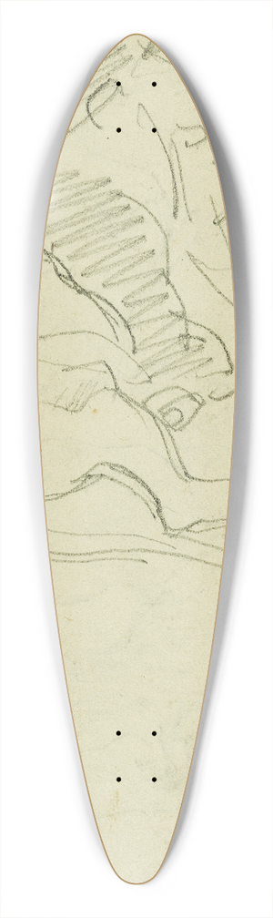 Thodore Gricault - Seated lion 39.3 inch art pintail longboard deck Thodore Gricault - Seated lion 39.3 inch art pintail longboard deck