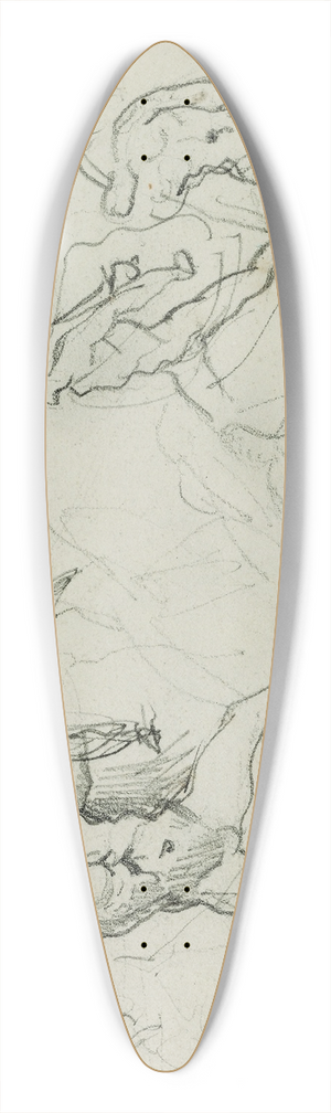 Thodore Gricault - Studies of nude men in combat 39.3 inch art pintail longboard deck Thodore Gricault - Studies of nude men in combat 39.3 inch art pintail longboard deck
