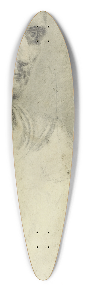 Thodore Gricault - Study of a Man (verso) 39.3 inch art pintail longboard deck