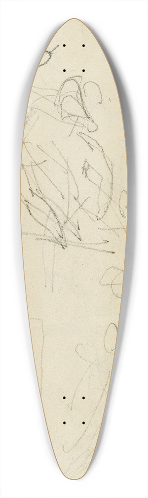 Thodore Gricault - Three compositional studies of figure group 39.3 inch art pintail longboard deck Thodore Gricault - Three compositional studies of figure group 39.3 inch art pintail longboard deck