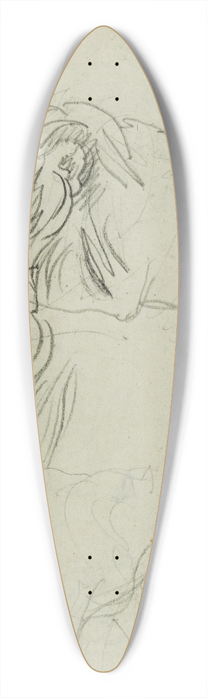 Thodore Gricault - Three lion studies 39.3 inch art pintail longboard deck
