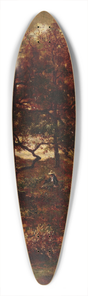 Thodore Rousseau - Autumn at St. Jean de Paris, Forest of Fontainebleau 39.3 inch art pintail longboard deck Thodore Rousseau - Autumn at St. Jean de Paris, Forest of Fontainebleau 39.3 inch art pintail longboard deck