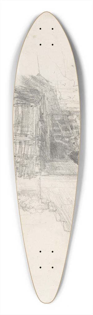 Thodore Rousseau - Two Women Talking in a Doorway 39.3 inch art pintail longboard deck