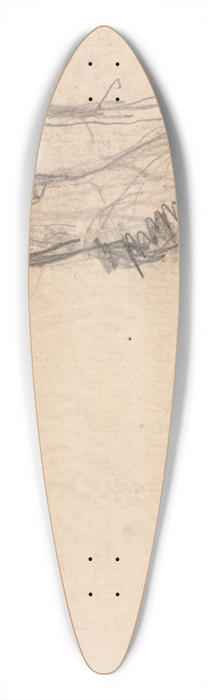 Thodule Ribot - Sketch of Two Figures Embracing (verso) 39.3 inch art pintail longboard deck