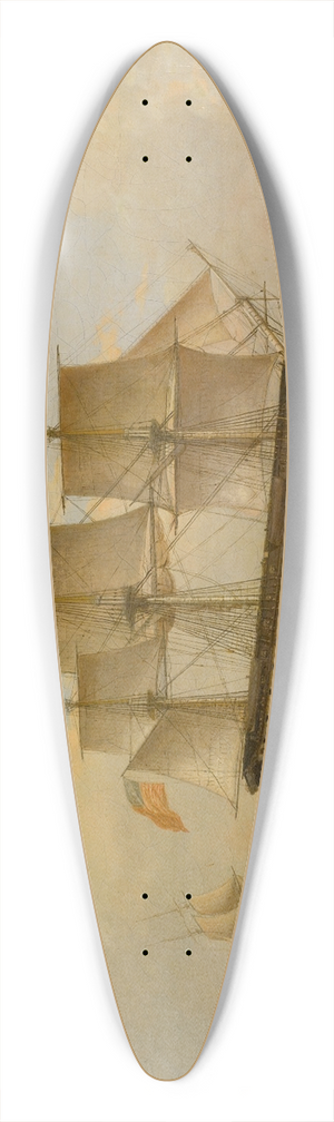Thomas Birch - U.S. Frigate President 39.3 inch art pintail longboard deck Thomas Birch - U.S. Frigate President 39.3 inch art pintail longboard deck