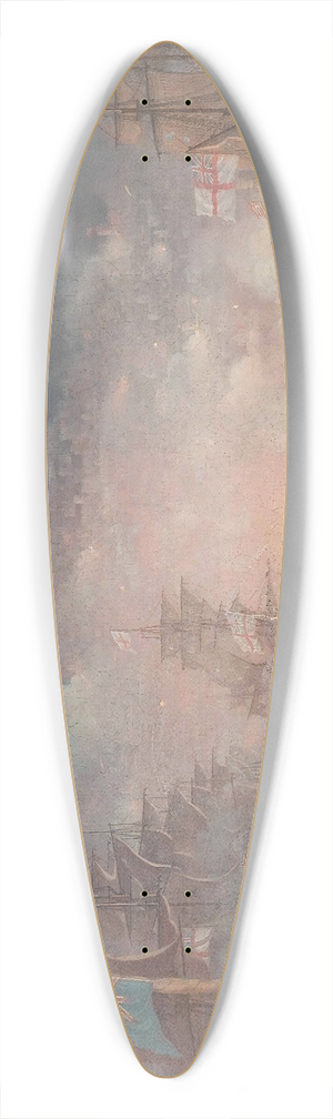 Thomas Buttersworth - The Bombardment Of Algiers, 27 August 1816 39.3 inch art pintail longboard deck