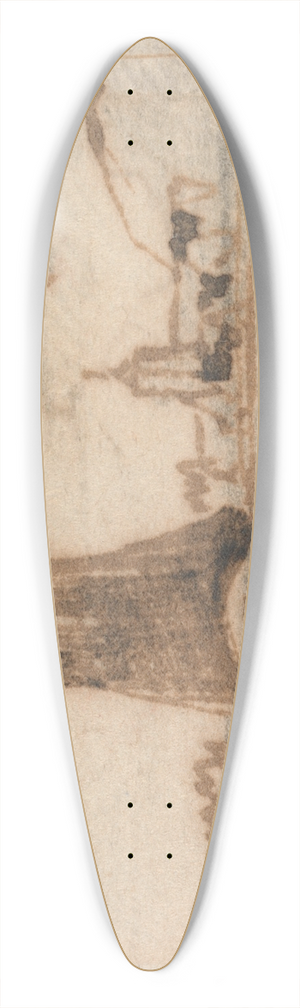 Thomas Creswick - A Sailing Boat Becalmed 39.3 inch art pintail longboard deck Thomas Creswick - A Sailing Boat Becalmed 39.3 inch art pintail longboard deck
