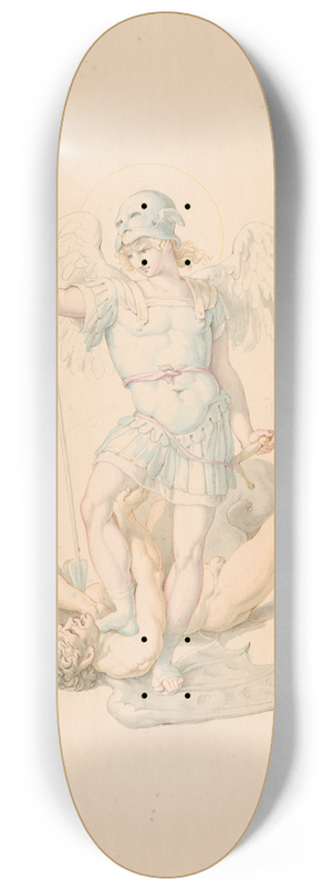 David Humbert de Superville - St. Michael vertrapt de duivel 8.25 inch art skate deck